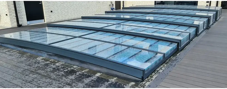 Moderna glastakpaneler i Pooltaket Icon 4x8 Uden med metallramar