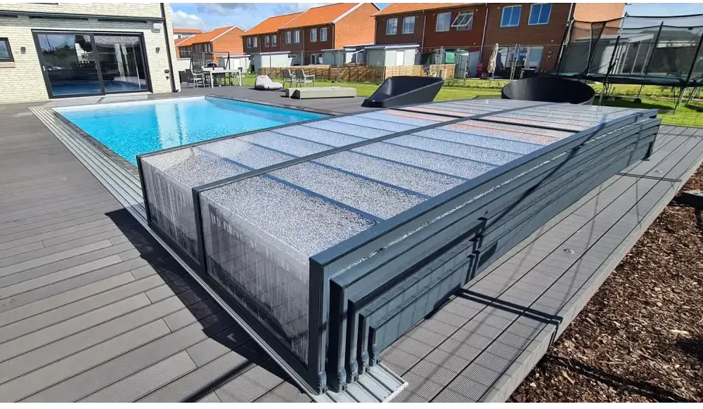 Moderna grå pooltaket Icon 4x8 uden med genomskinliga paneler
