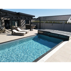 Poolüberdachung ICON KIT S2 4×8 (Klar glas, Seitentür, Einfachschiene, Anthrazit)