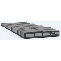 Modulära svarta ramade glastakspaneler i geometriskt mönster, pooltak icon kit