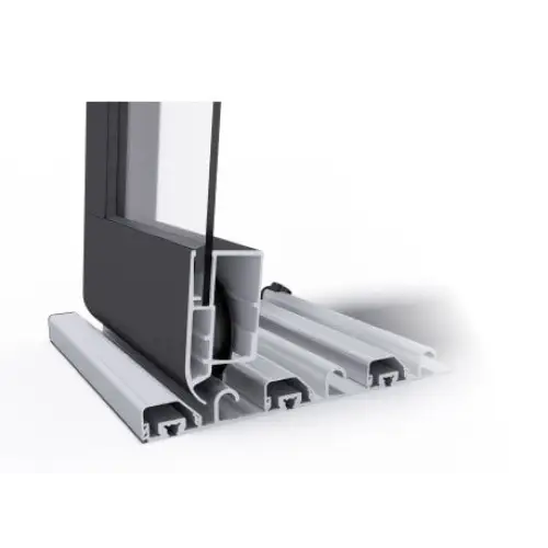 Pooltak Infinity med silver aluminiumprofil, svart kasett och glas