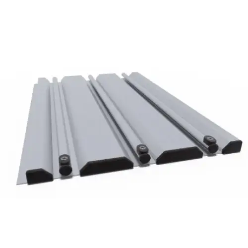 Elegant pooltak Klasik 5x10 med klar kanalplast i silver aluminiumprofiler