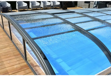 Nivo Kit 960B Poolüberdachung – Bogenform, transparente Paneele