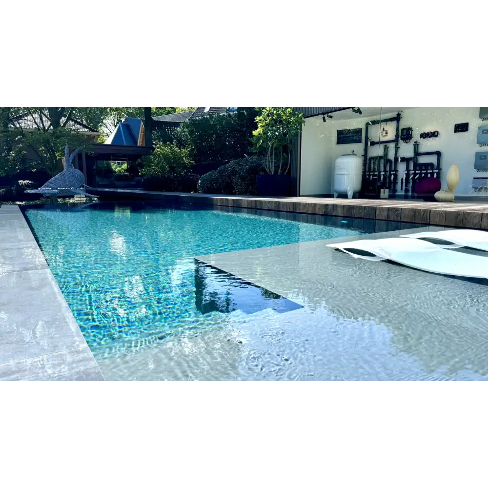 Klar blå ovanmark PP pool med 20mm skimmer och modern design