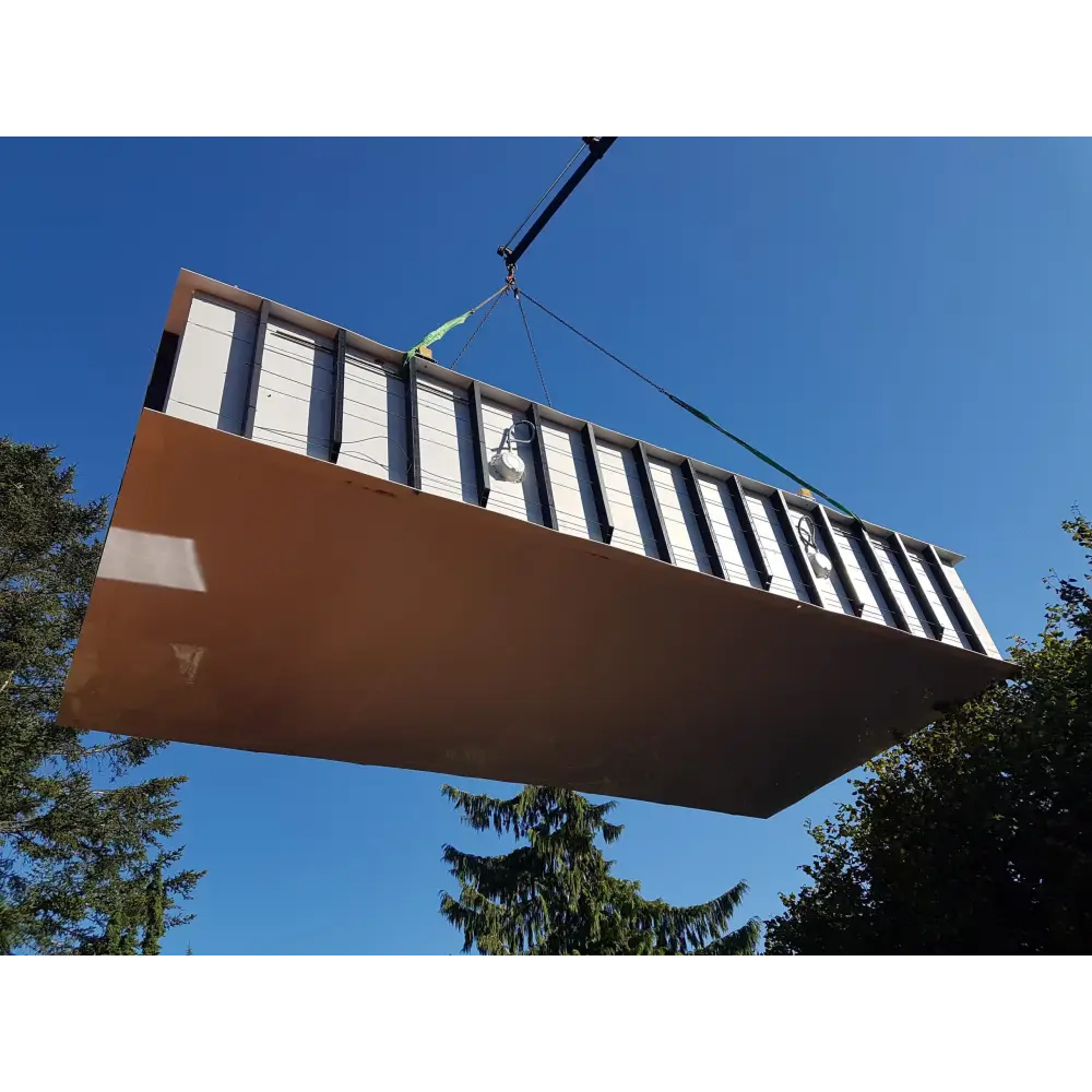 Pooltime Exklusiv 12mm rektangulär poolpanel i rost med vita lameller