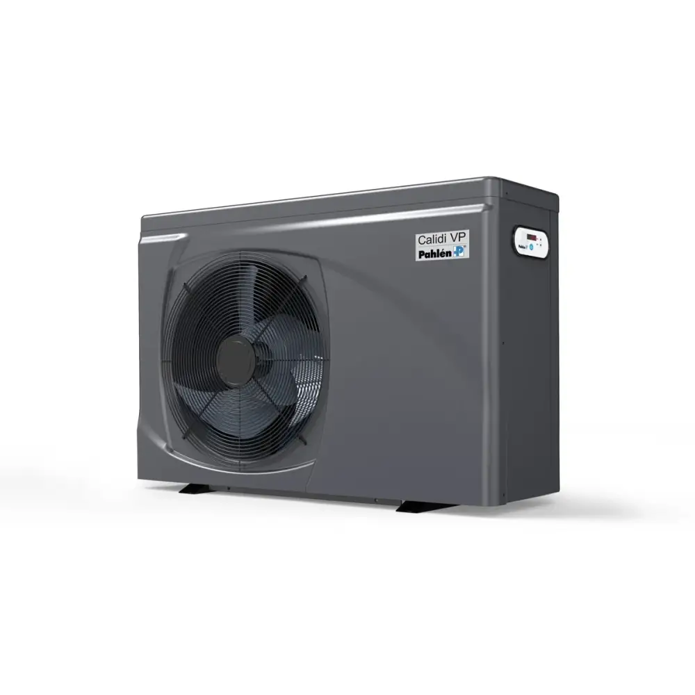 Pahlen Calidi VP10 poolvärmepump med grå rektangulär utedel