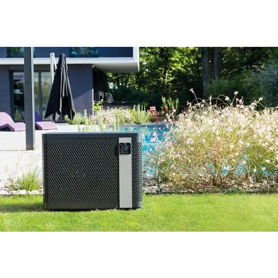 Zodiac Z260iQ MD4 10kW svart rektangulär poolvärmare med texturerad svart design och silver kontrollpanel