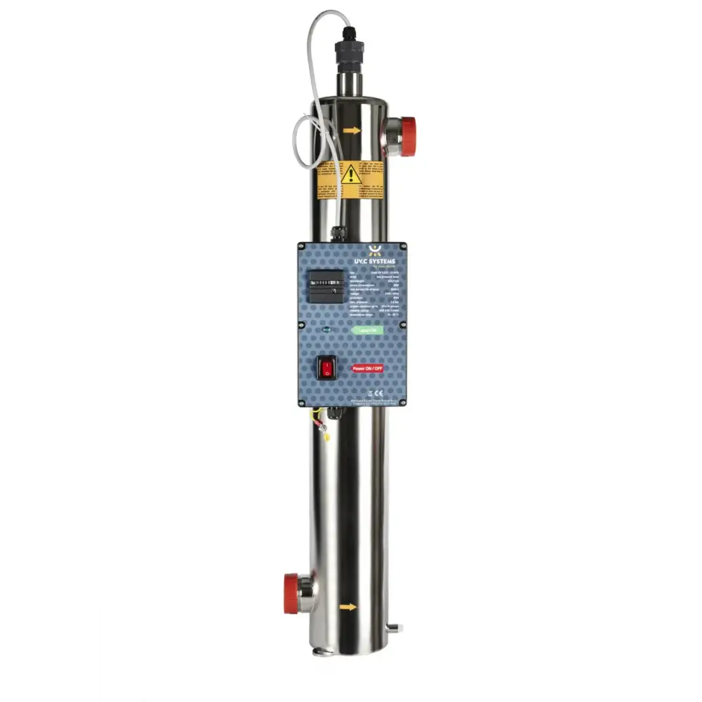 Rostfritt stål UVC vattenrenare för pool med blå panel