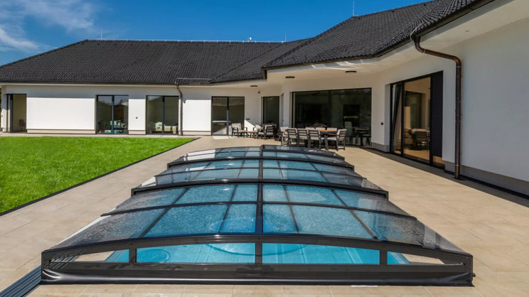 Poolüberdachung Albixon Casablanca Infinity 4×8.5 Klarplastik