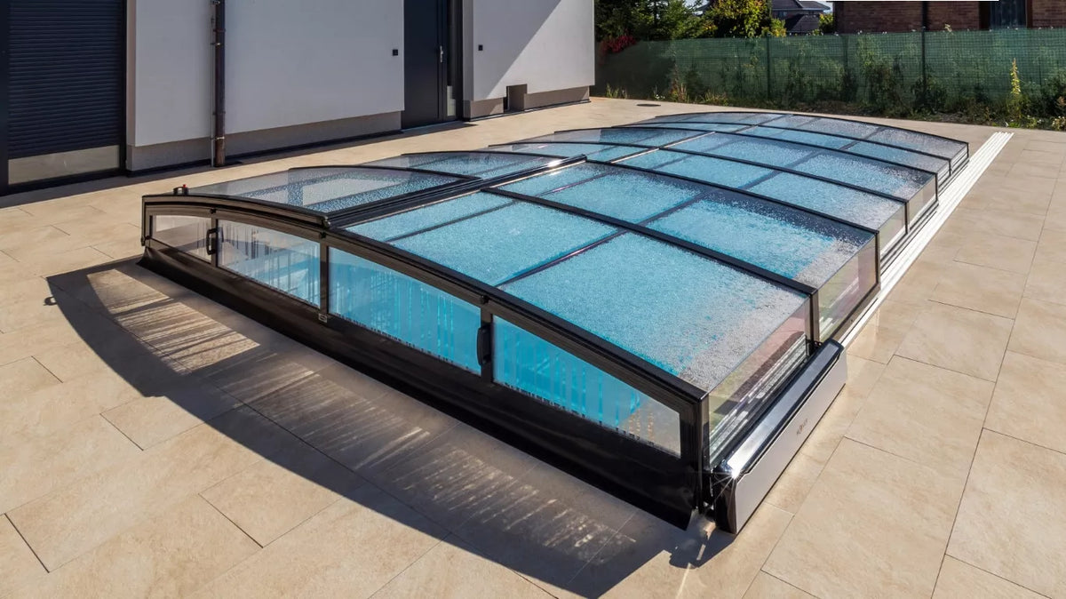 Poolüberdachung Albixon Casablanca Infinity 4×8.5 Klarplastik
