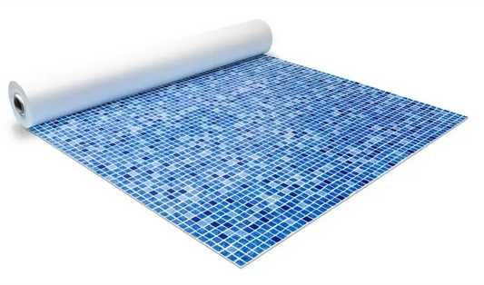 Snap-in-Poolfolie auf Rolle für einen Pool mit 4 x 8 x 1 – blaue Mosaikfliesen