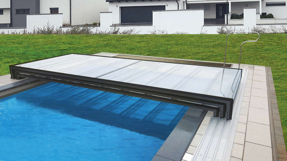Pooltag Master PLUS 3×6 enkelt skinne, 6 mm klar plast