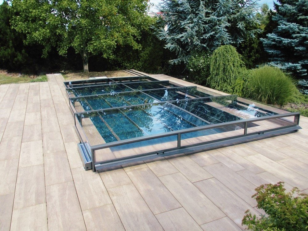 Pooltag Master PLUS 3×6 enkelt skinne, 6 mm klar plast