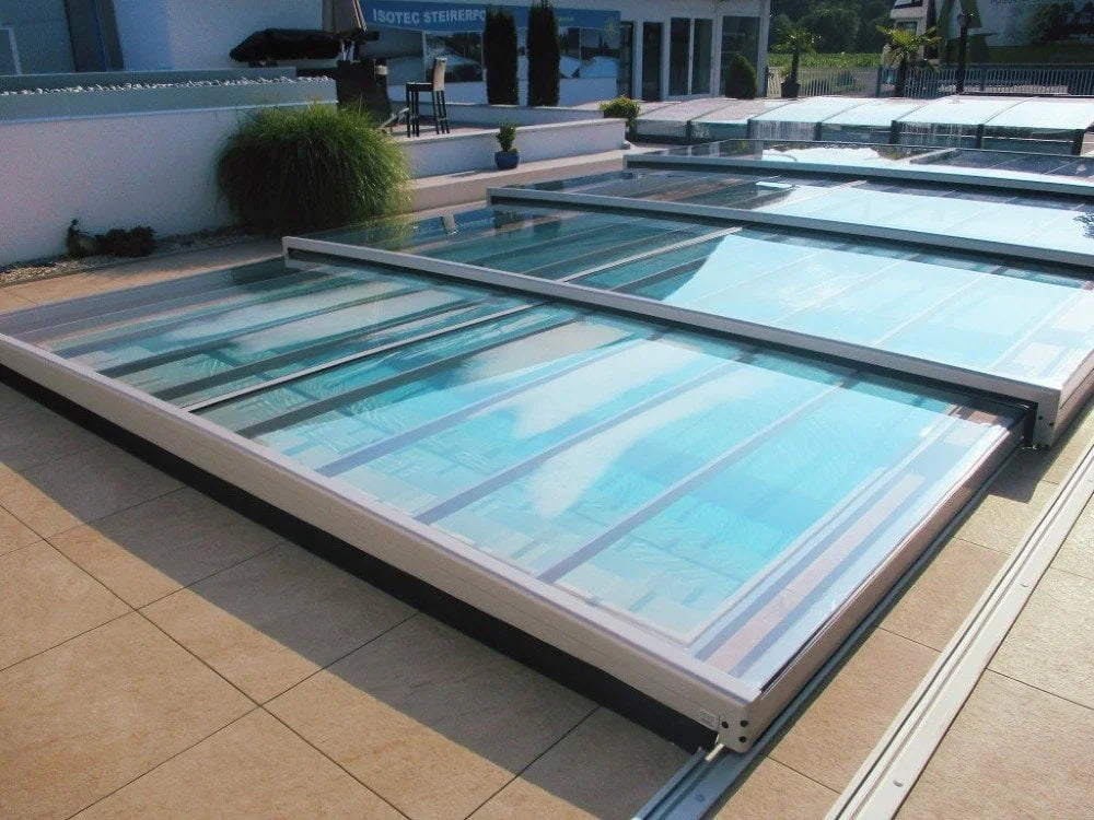 Pooltag Master PLUS 3×6 enkelt skinne, 6 mm klar plast