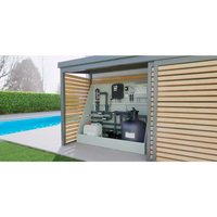 Svart cylindrisk poolfiltertank i Thermopp Poolpaket Qbig