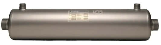 Silberfarbener zylindrischer Titan-Wasserenthärter mit minimalem Druckverlust und maximaler Energieeffizienz