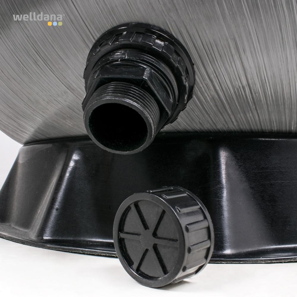 Welldana grått sandfilter med topp- eller sidoventil