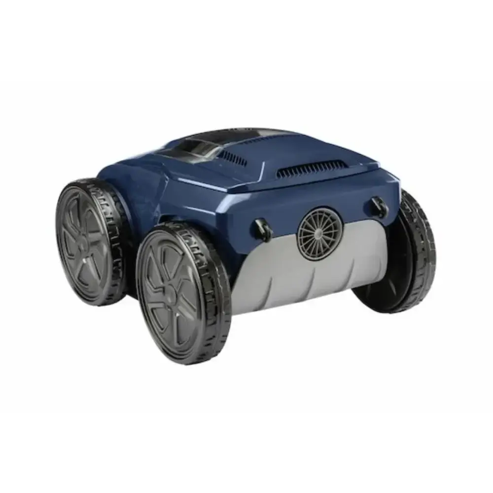 Djupblå poolrengörare med konstant cyklonal aspiration i blått och grått